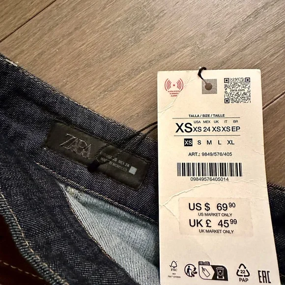 Zara Z1975 Belted Wrap Denim Midi Skirt - Picture 12 of 14